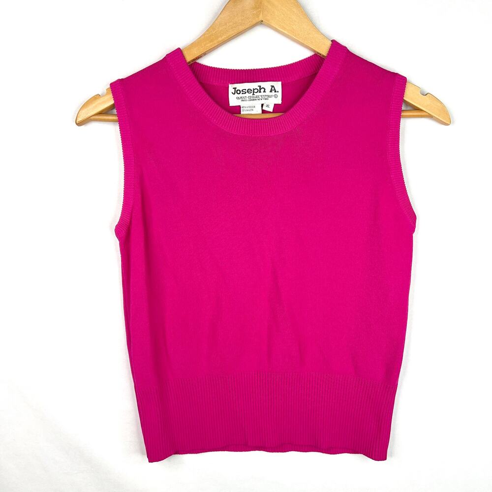 Vintage Joseph A. Hot Pink Viscose Sweater Vest/Tank Top S/M